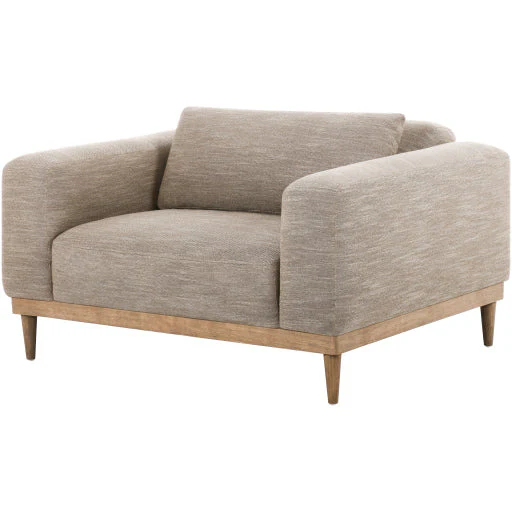 Surya Strattan Modern Gray Linen Square Arm Accent Chair