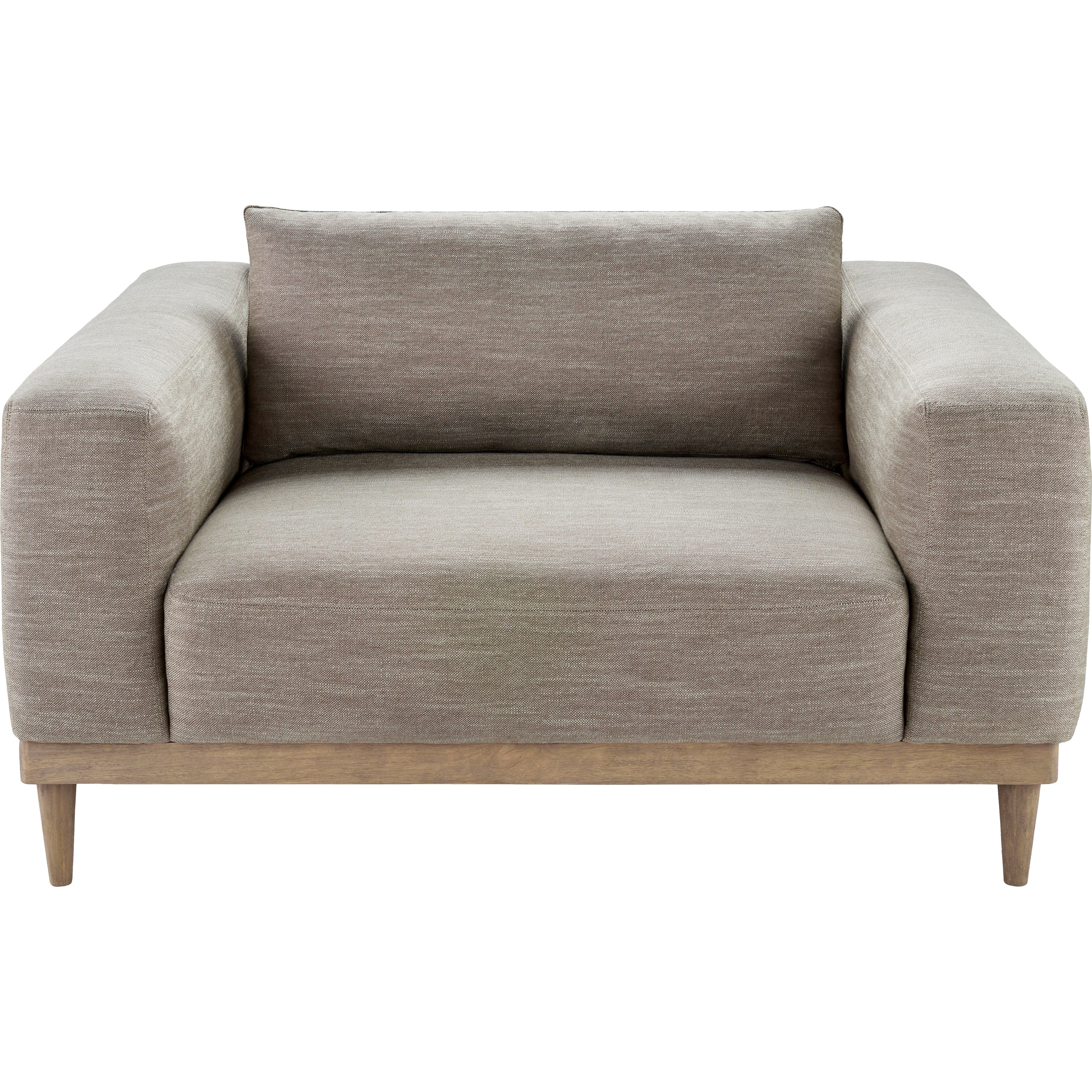 Surya Strattan Modern Gray Linen Square Arm Accent Chair - Image 7
