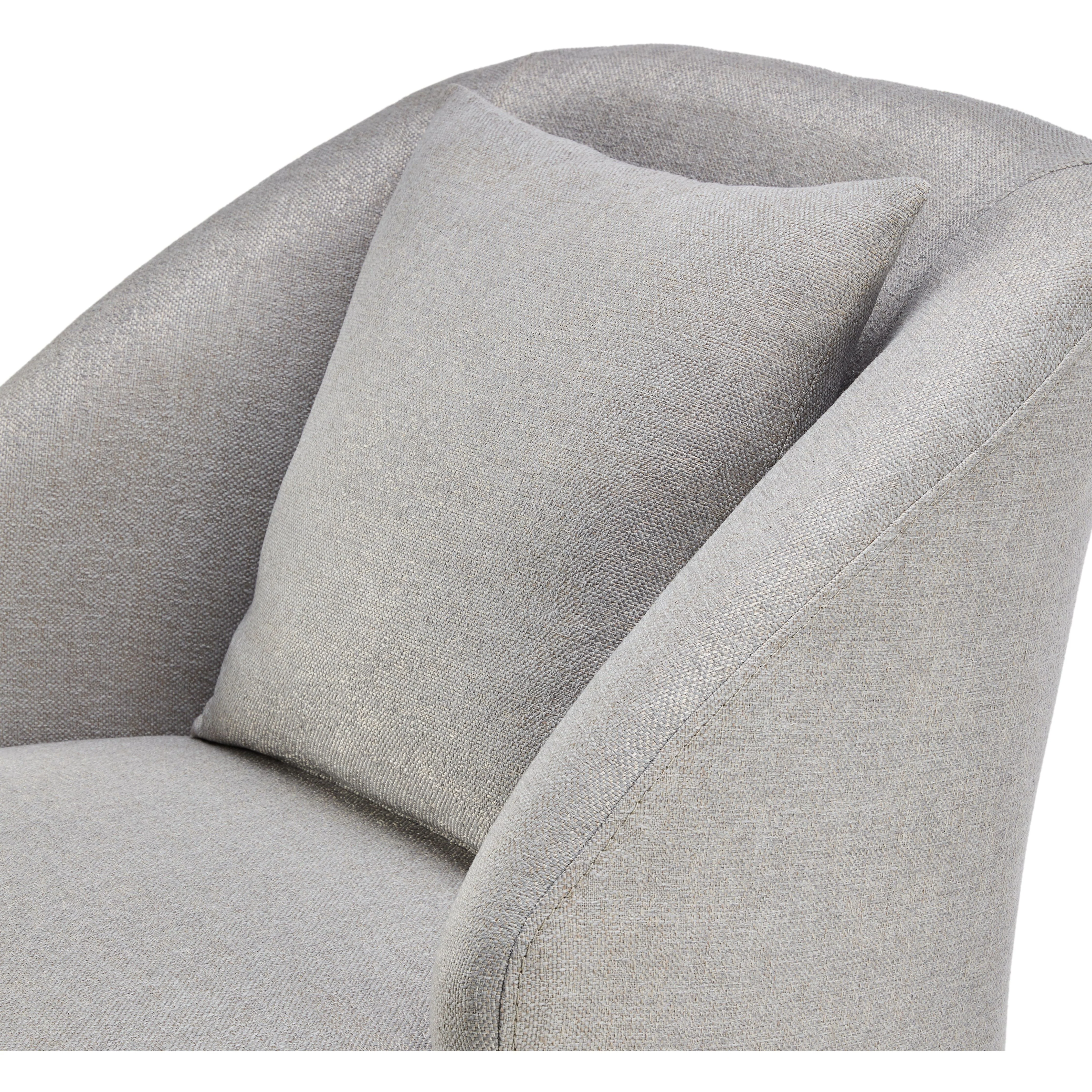 Surya Cates Modern Gray Velvet Accent Chair with Accent Pillow - Image 4