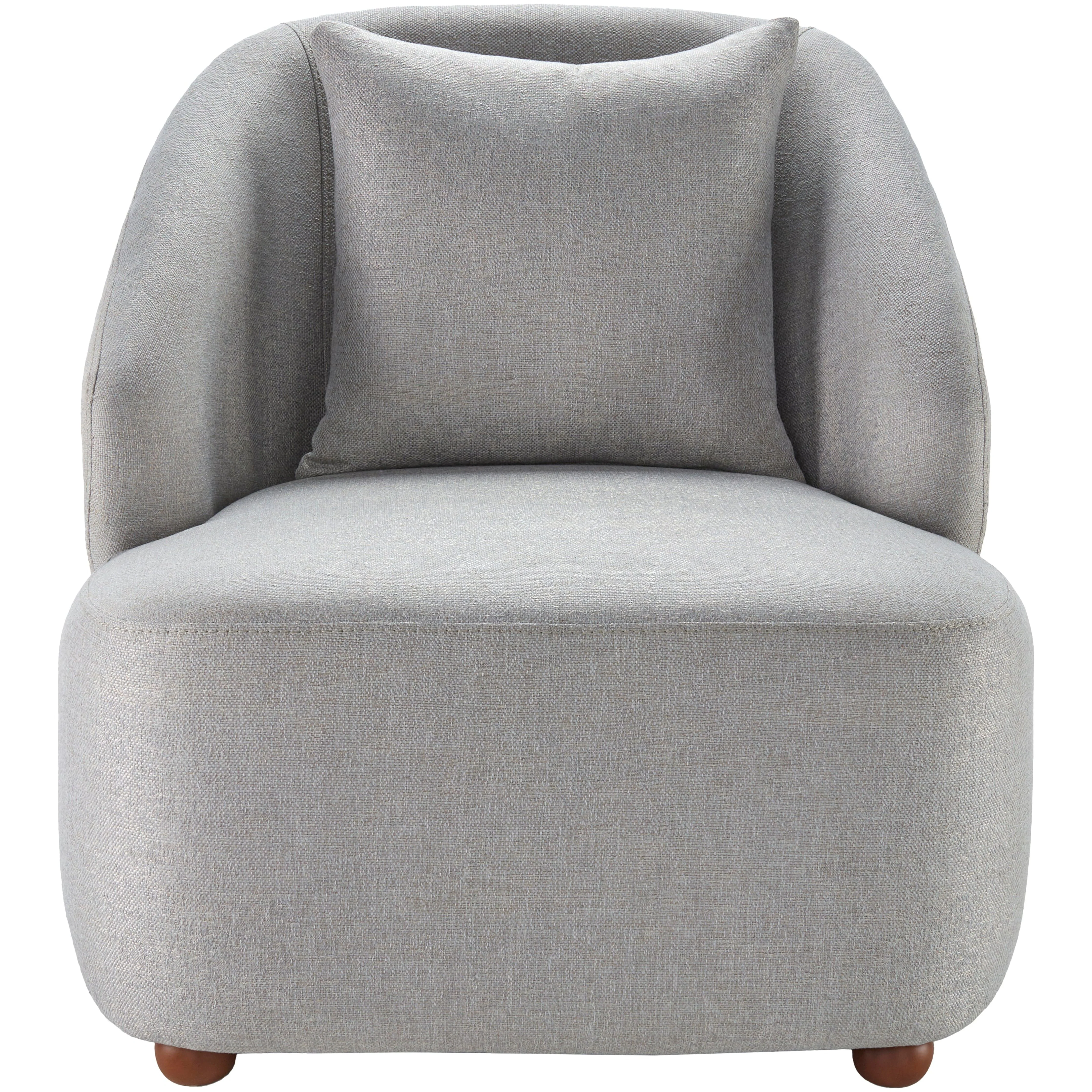 Surya Cates Modern Gray Velvet Accent Chair with Accent Pillow - Image 5