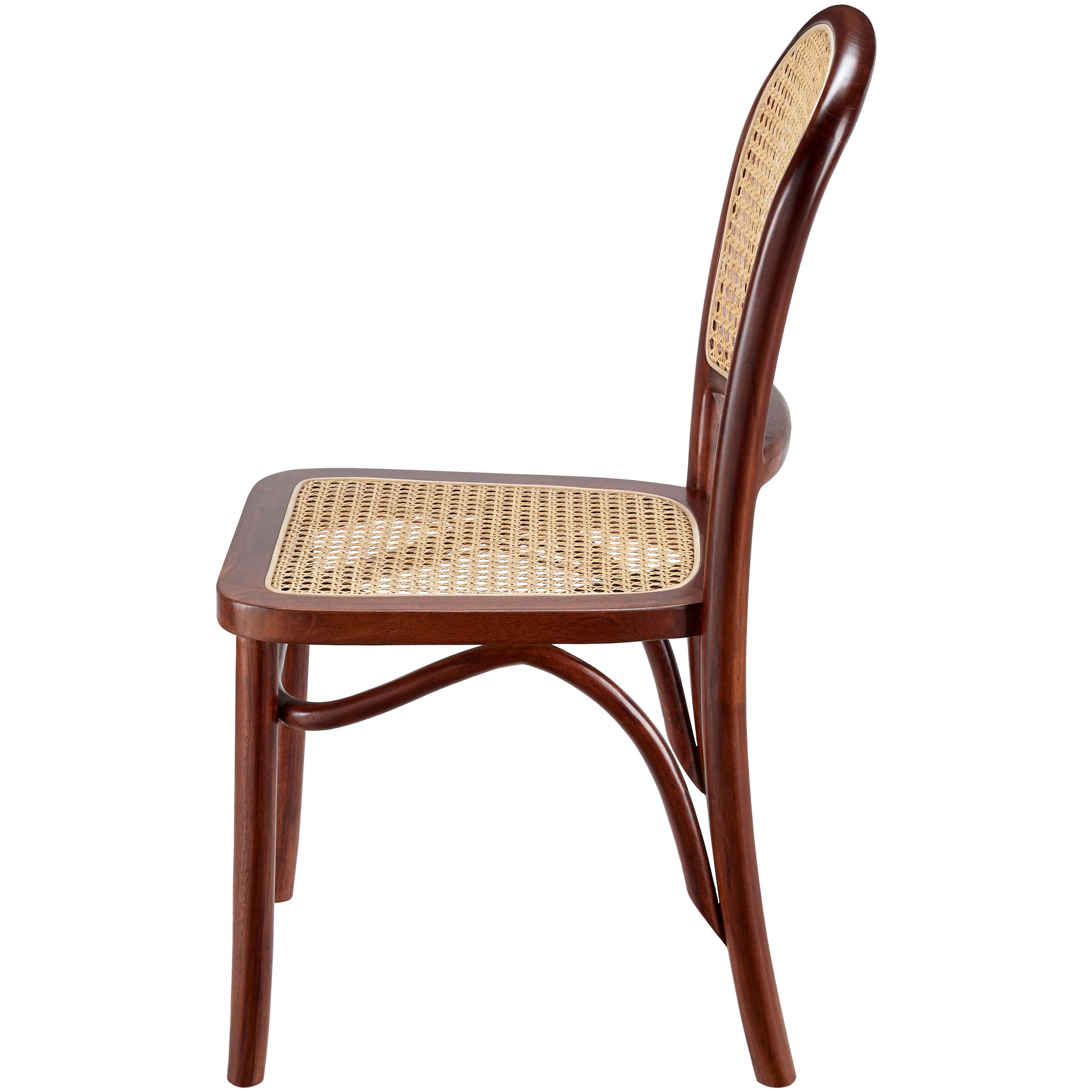 Surya Yumen Modern Wheat Back Rattan with Dark Brown Wood Set of 2 Dining Chairs - Image 5