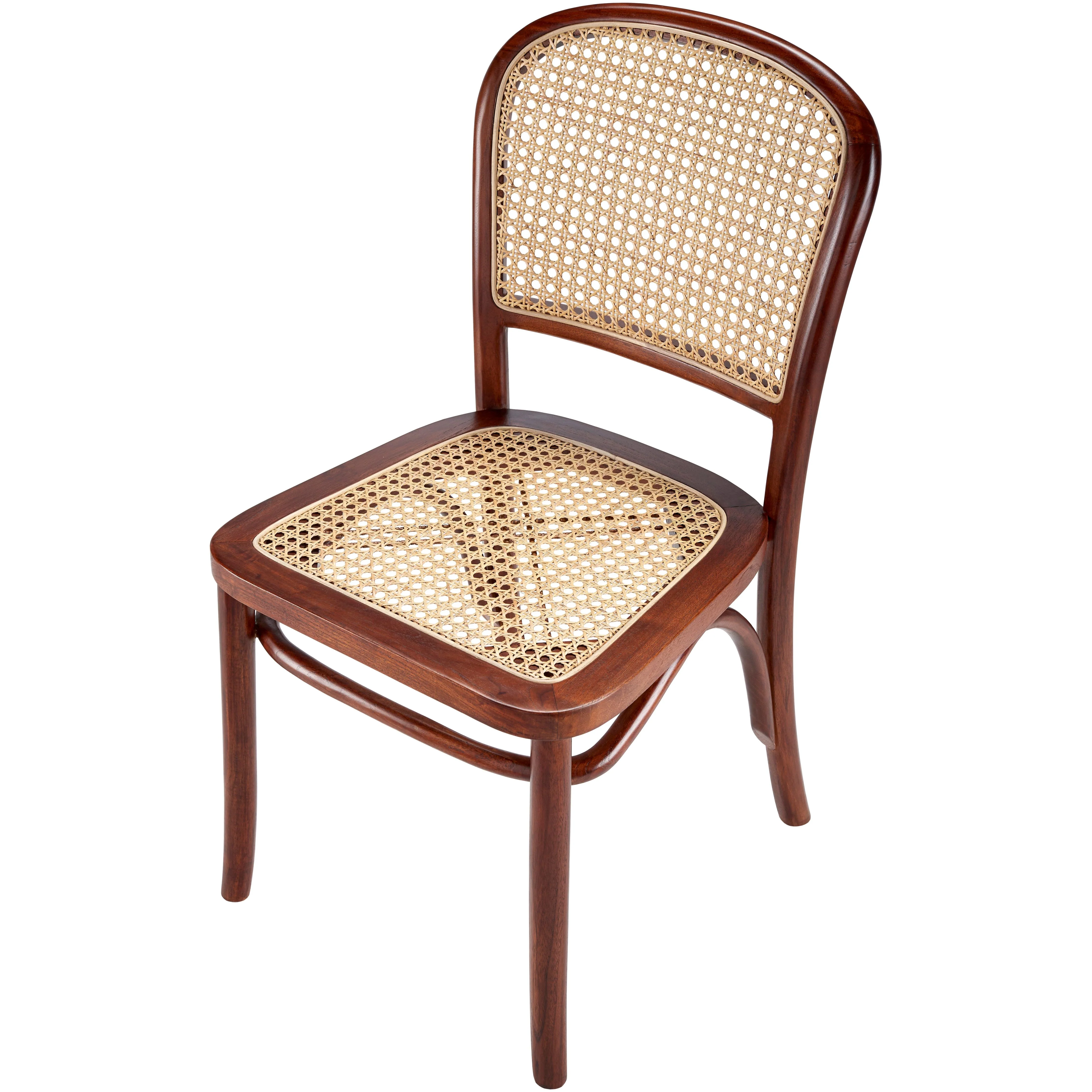 Surya Yumen Modern Wheat Back Rattan with Dark Brown Wood Set of 2 Dining Chairs - Image 7