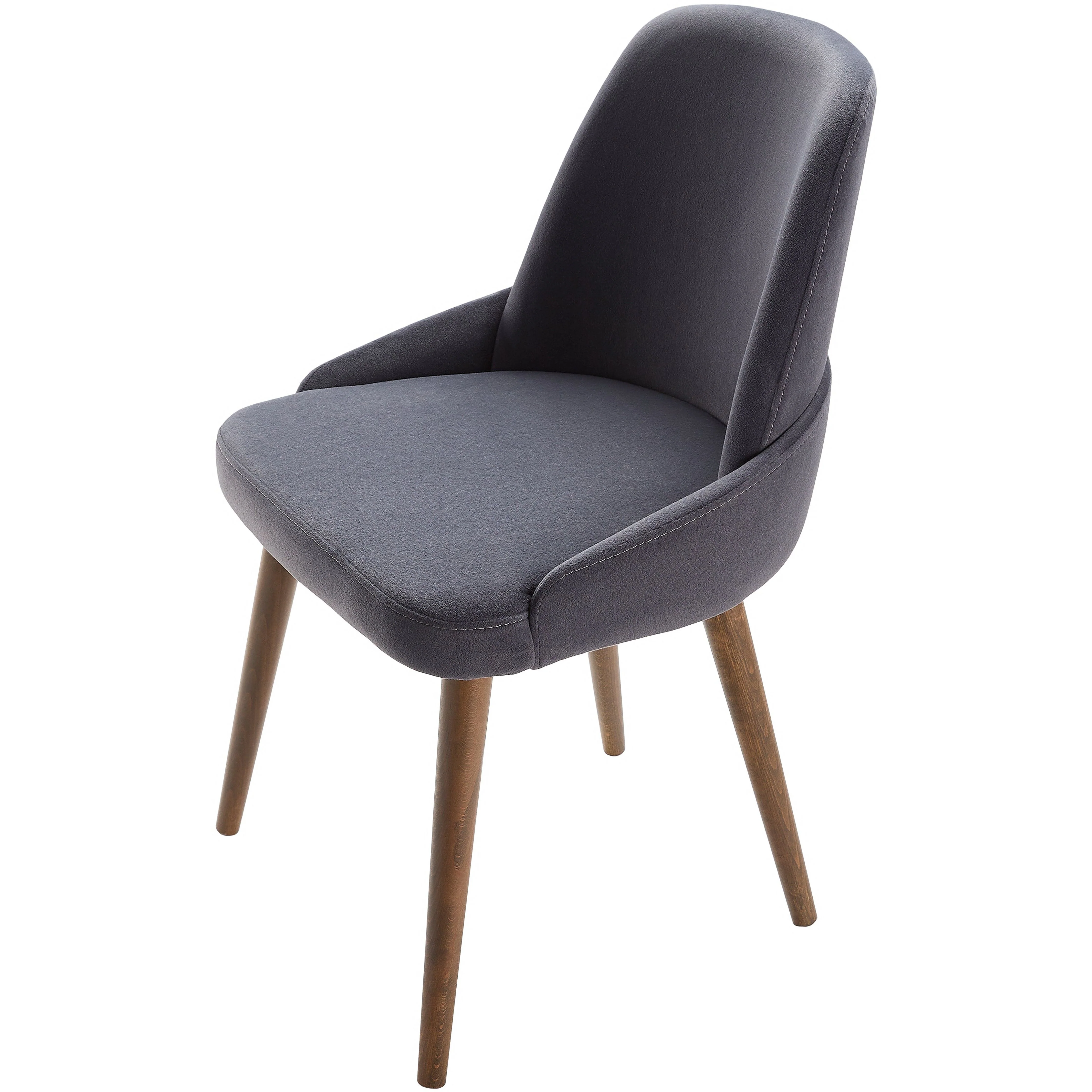 Surya Peregrine Modern Black Faux Suede Set of 2 Dining Chairs - Image 2