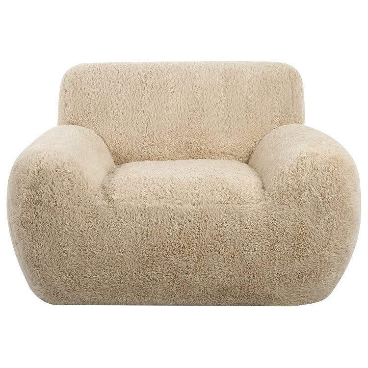 Uttermost Abide Caramel Long Haired Faux Sheepskin Accent Chair - Image 2