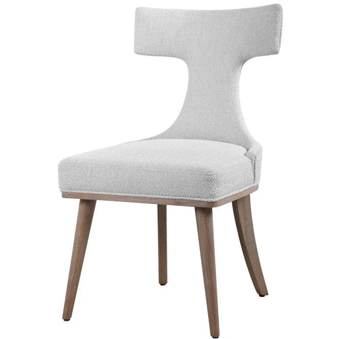 Uttermost Klismos White Performance Fabric Modern Dining Chairs Set of 2 - Image 4