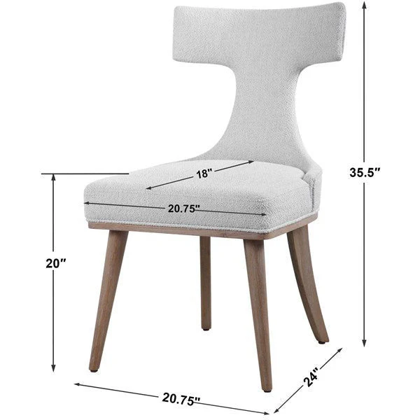 Uttermost Klismos White Performance Fabric Modern Dining Chairs Set of 2 - Image 9