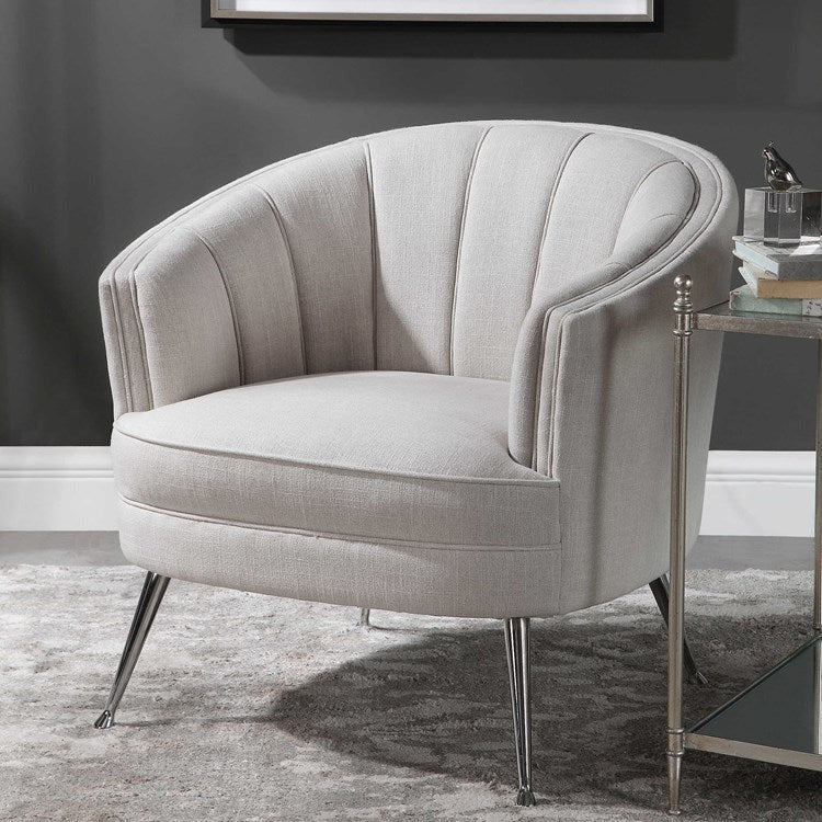 Uttermost Janie Channeled Barrel Back Accent Chair - Image 3