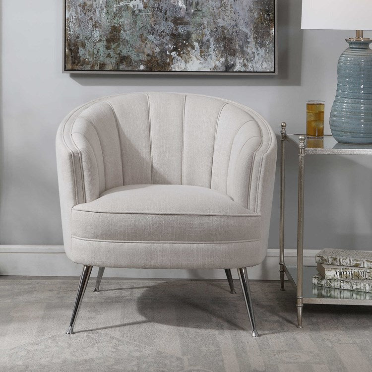 Uttermost Janie Channeled Barrel Back Accent Chair - Image 4