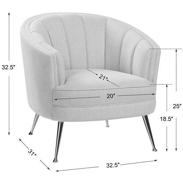 Uttermost Janie Channeled Barrel Back Accent Chair - Image 7