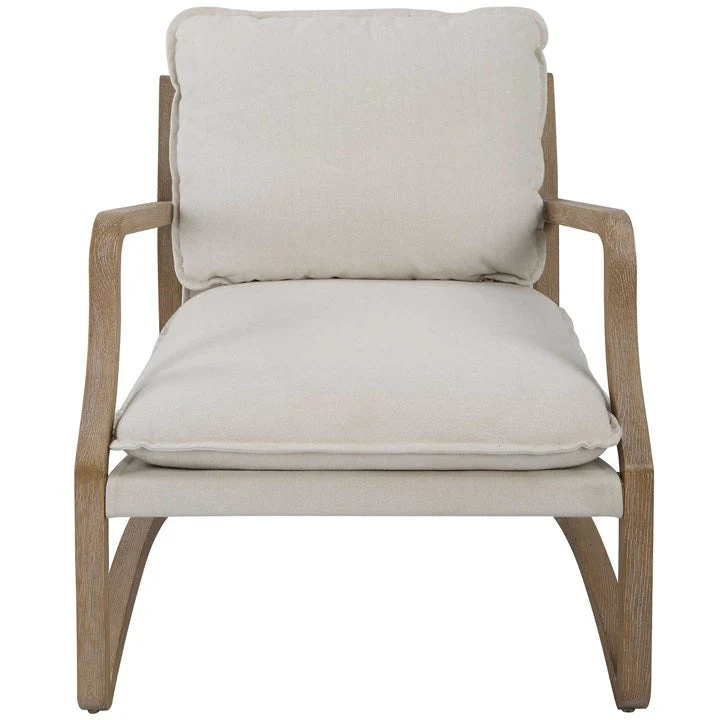 Uttermost Melora Natural Linen Sling Seat Modern Accent Chair - Image 4