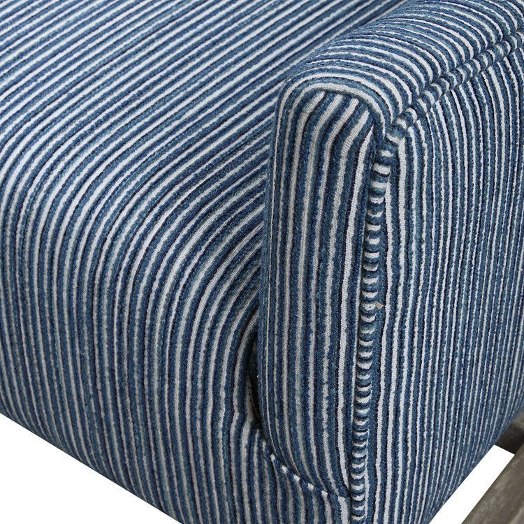 Uttermost Galiot Coastal Blue & White Wingback Chair - Image 7