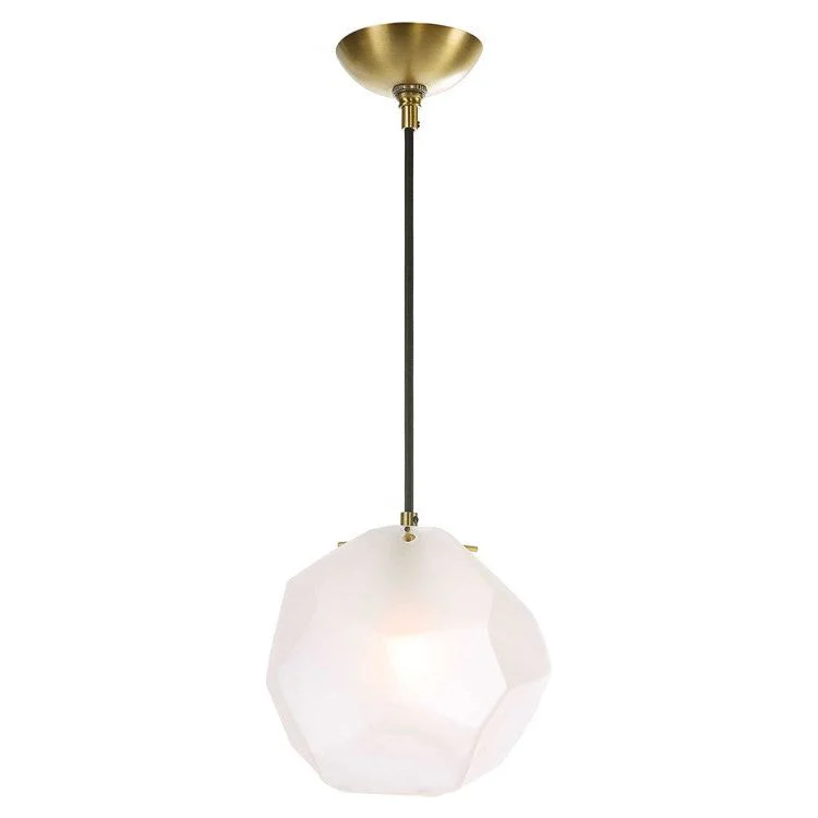 Uttermost Geodesic Frosted Glass Geometric Shape With Antique Brass Finish Pendant Light - Image 3