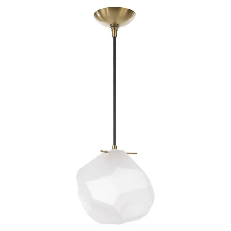 Uttermost Geodesic Frosted Glass Geometric Shape With Antique Brass Finish Pendant Light - Image 4
