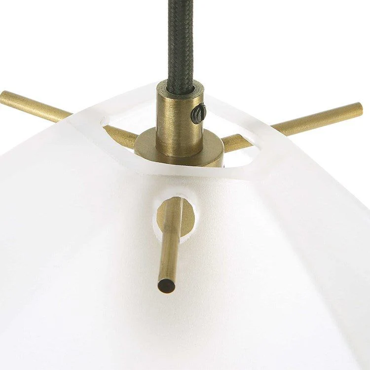Uttermost Geodesic Frosted Glass Geometric Shape With Antique Brass Finish Pendant Light - Image 6