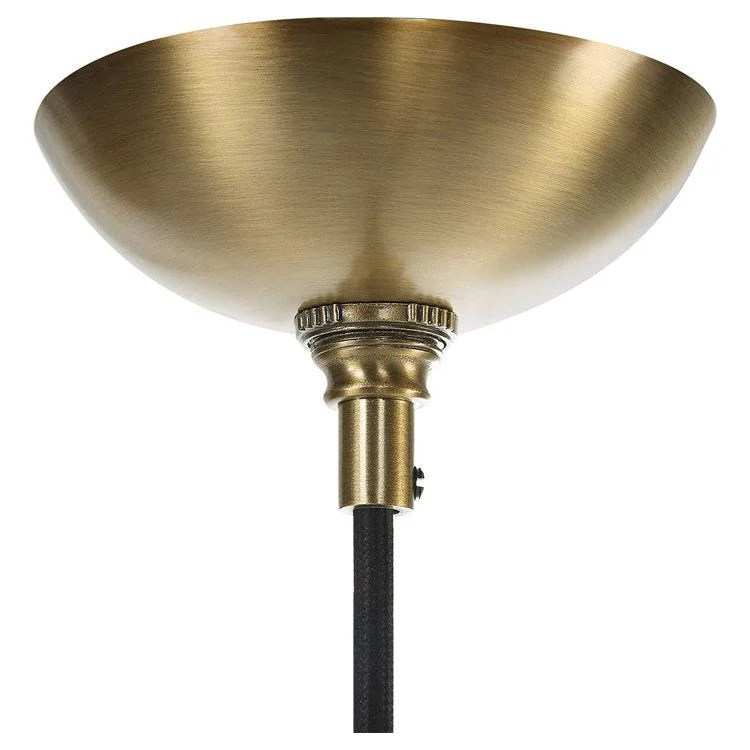 Uttermost Geodesic Frosted Glass Geometric Shape With Antique Brass Finish Pendant Light - Image 8