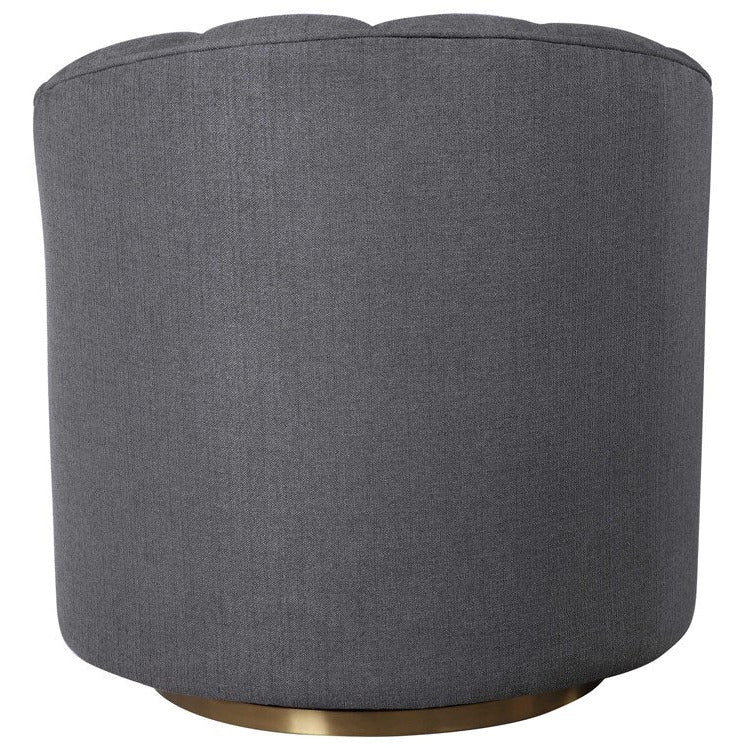 Uttermost Cuthbert Charcoal Gray Fabric Barrel Back Swivel Chair - Image 5