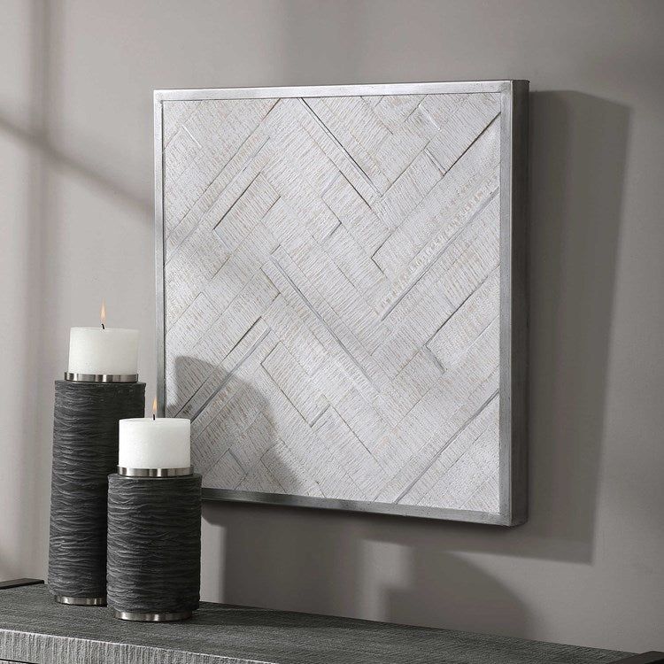 Uttermost Redondo Whitewashed Pine Wood Wall Panel - Image 3