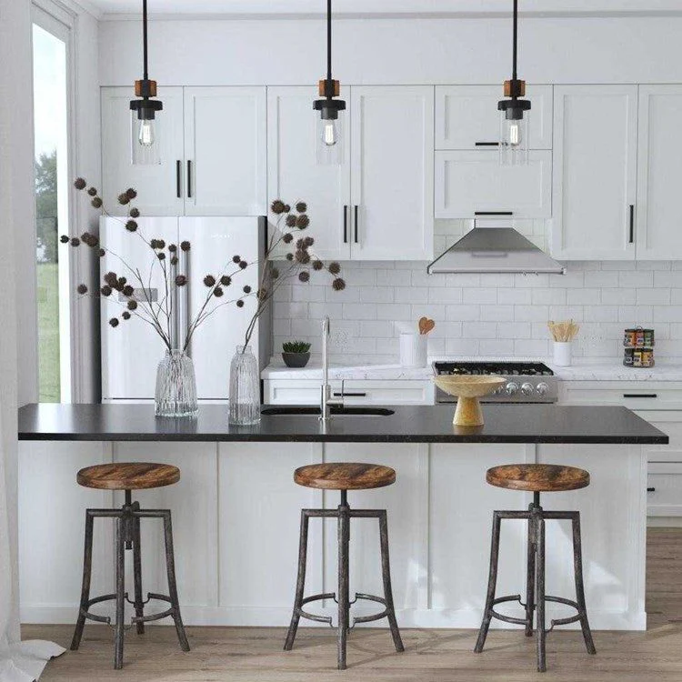 Uttermost Atwood Industrial Style Heavy Gauge Wood and Iron Mini Pendant Light
