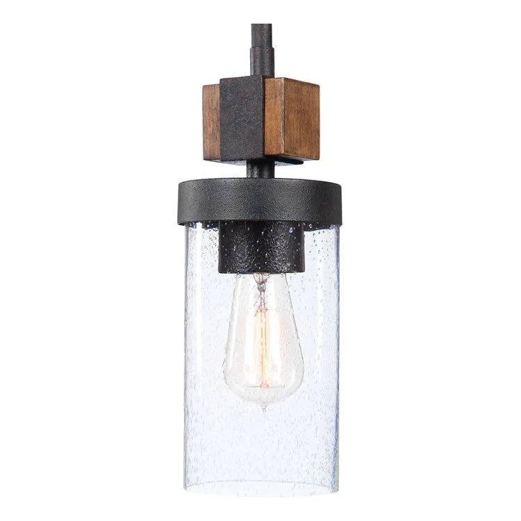 Uttermost Atwood Industrial Style Heavy Gauge Wood and Iron Mini Pendant Light - Image 2