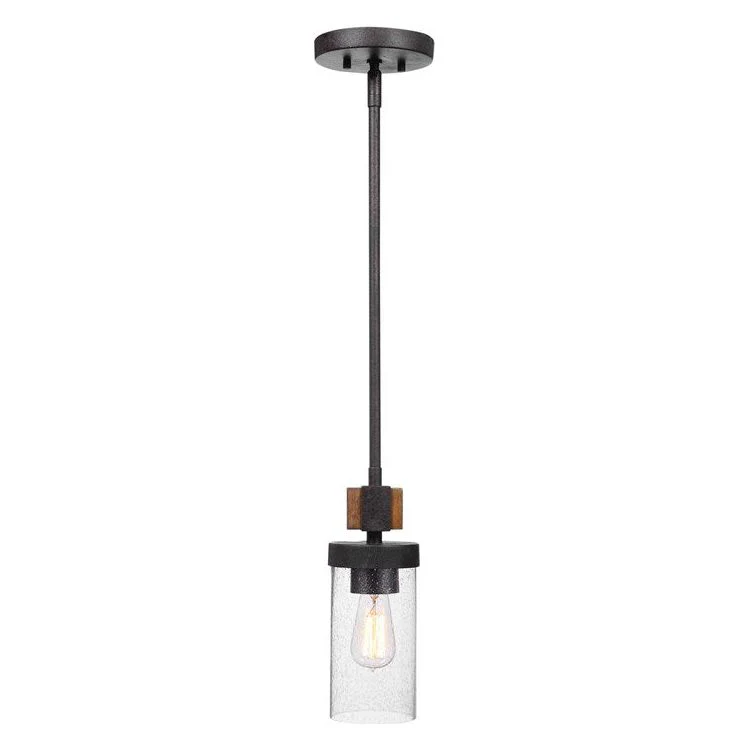Uttermost Atwood Industrial Style Heavy Gauge Wood and Iron Mini Pendant Light - Image 4