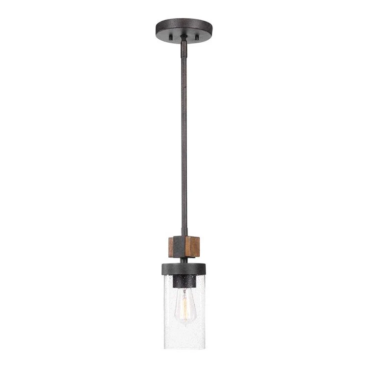 Uttermost Atwood Industrial Style Heavy Gauge Wood and Iron Mini Pendant Light - Image 5