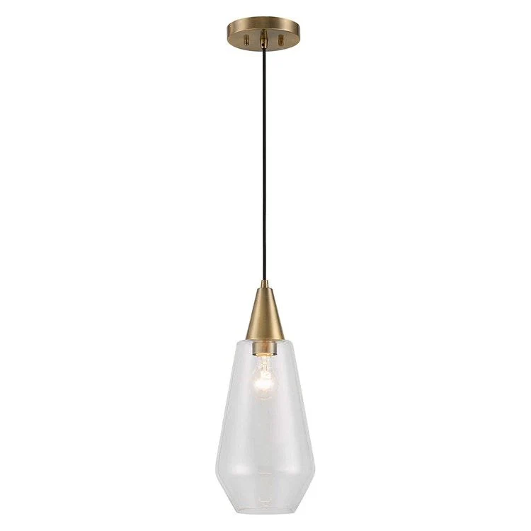 Uttermost Eichler Clear Glass with Antique Brass Accents Mini Pendant Light - Image 5