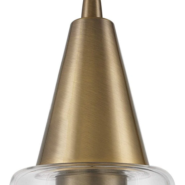 Uttermost Eichler Clear Glass with Antique Brass Accents Mini Pendant Light - Image 7