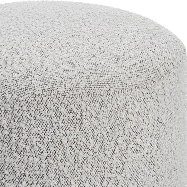 Uttermost Avila Gray Boucle Fabric Round Ottoman - Image 4