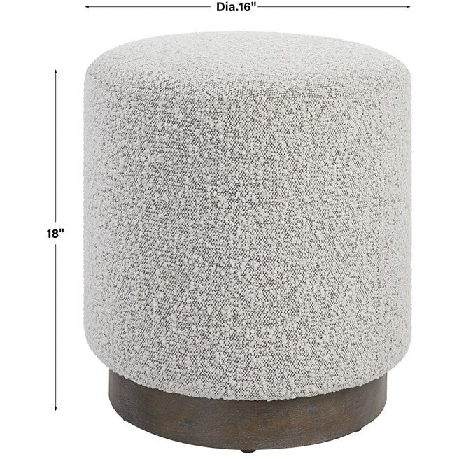 Uttermost Avila Gray Boucle Fabric Round Ottoman - Image 6