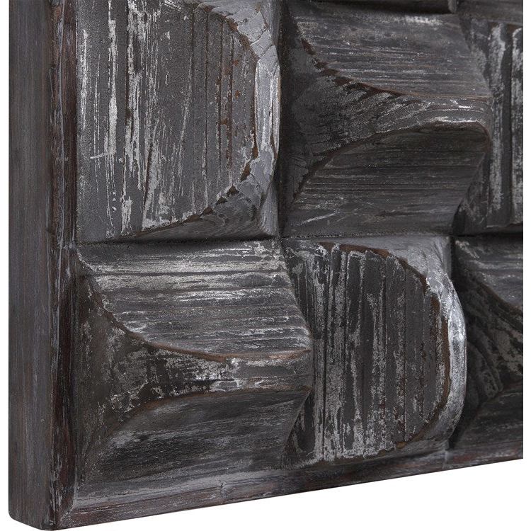 Uttermost Pickford Aged Gray Wash Dimensional Wood Wall Panel - Image 7
