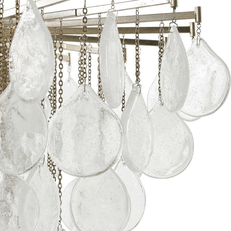 Uttermost Goccia Tear Drop Seeded Glass with Silver Leaf Accents 6 Light Pendant - Image 6