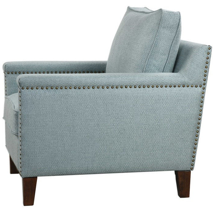 Uttermost Charlotta Sea Mist Woven Fabric Club Chair - Image 4