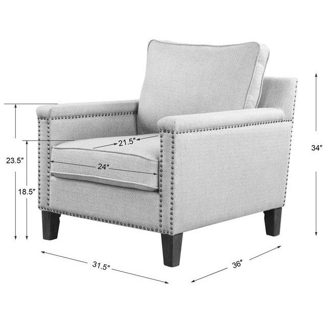 Uttermost Charlotta Sea Mist Woven Fabric Club Chair - Image 8