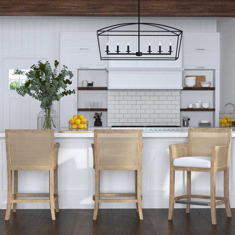 Uttermost Clayton Weathered Bronze Open Frame 6 Light Linear Chandelier - Image 2