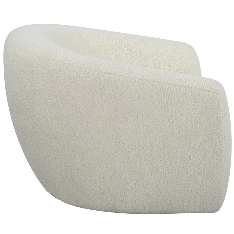 Uttermost Capra Luxe Off-White Faux Shearling Curved Swivel Chair - Image 5