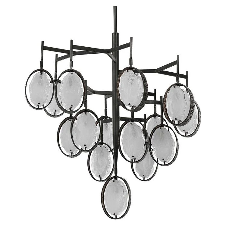 Uttermost Maxin Swirl Glass Ovals With Hammered Bronze Accents 15 Light Large Chandelier - Image 3