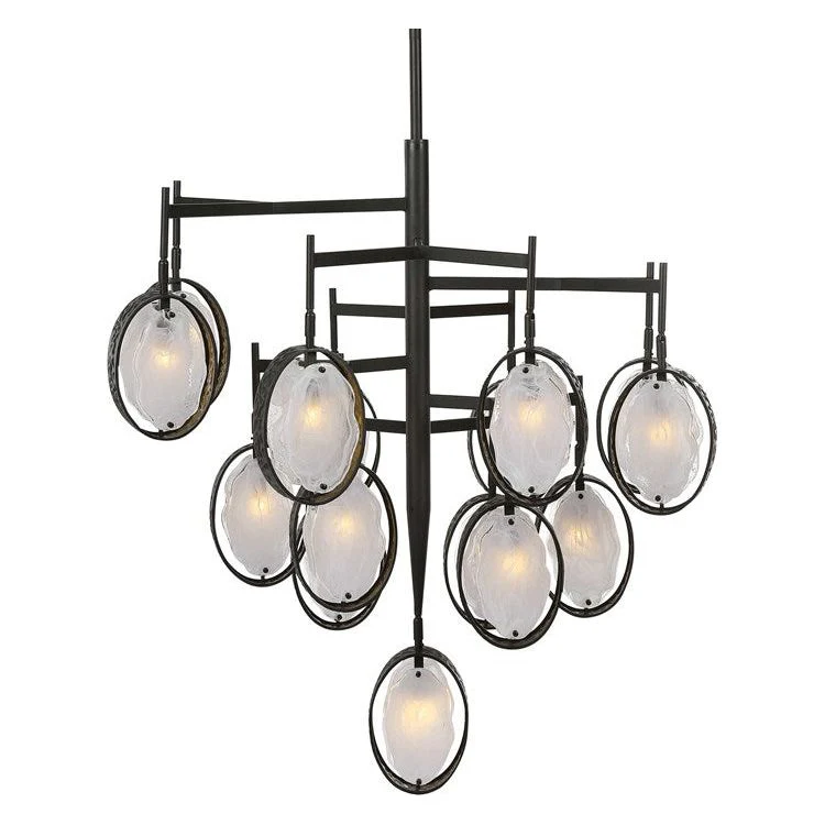 Uttermost Maxin Swirl Glass Ovals With Hammered Bronze Accents 15 Light Large Chandelier - Image 4