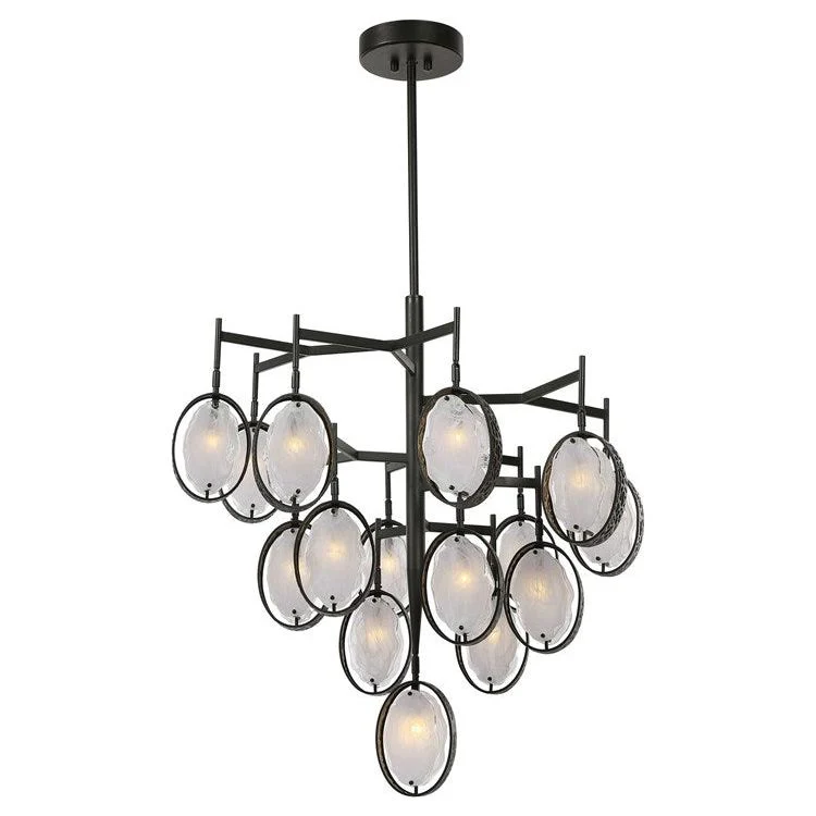 Uttermost Maxin Swirl Glass Ovals With Hammered Bronze Accents 15 Light Large Chandelier - Image 5