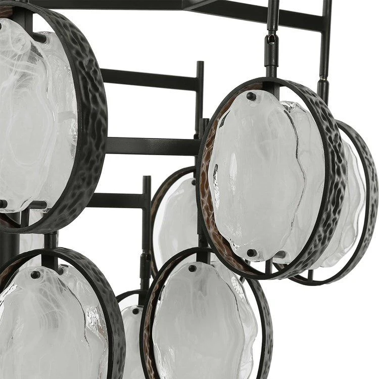 Uttermost Maxin Swirl Glass Ovals With Hammered Bronze Accents 15 Light Large Chandelier - Image 6