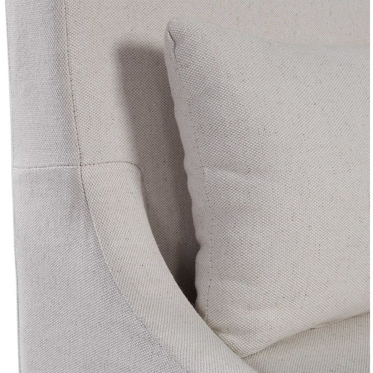 Uttermost Coley Off-White Linen Performance Fabric Slipcovered Armless Chair With Pillow - Image 8