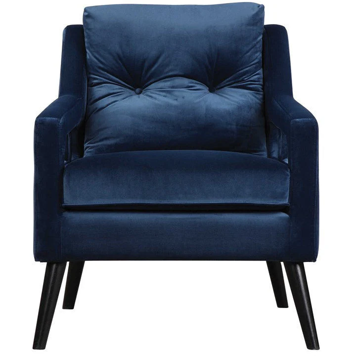 Uttermost O’Brian Ink Blue Velvet Contemporary Armchair - Image 2