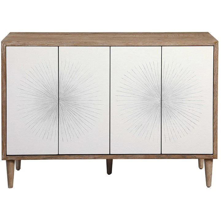 Uttermost Dani White Modern 4 Door Cabinet - Image 3