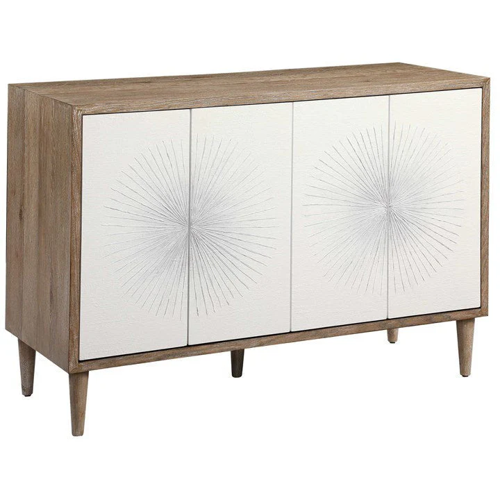 Uttermost Dani White Modern 4 Door Cabinet - Image 4