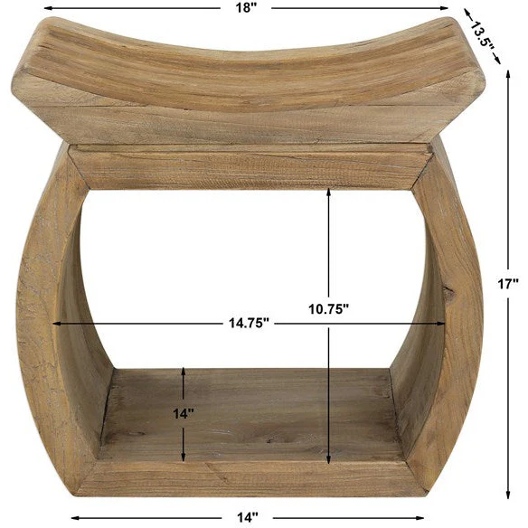 Uttermost Connor Reclaimed Wood Rustic Modern Accent Stool - Image 5