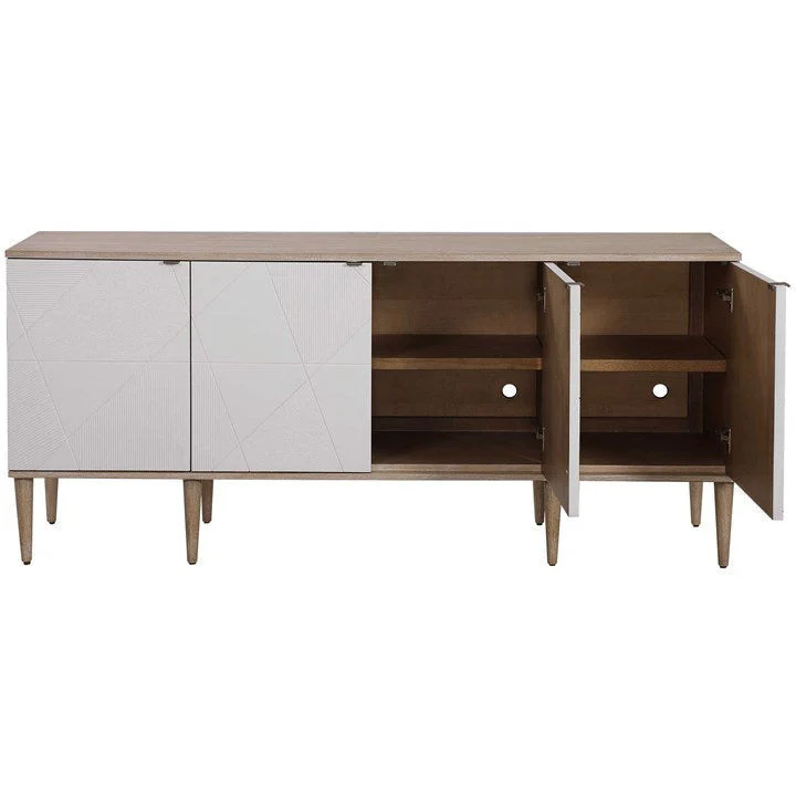 Uttermost Tightrope White Modern 4 Door Cabinet - Image 5