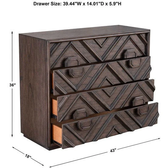 Uttermost Mindra Transitional 4 Drawer Accent Chest - Image 8