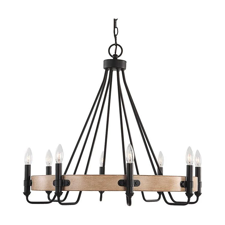 Uttermost Deschutes Black Modern Farmhouse 8 Light Chandelier