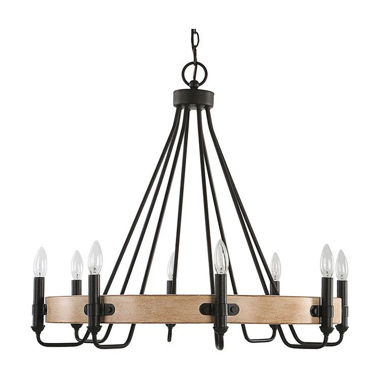 Uttermost Deschutes Black Modern Farmhouse 8 Light Chandelier - Image 2