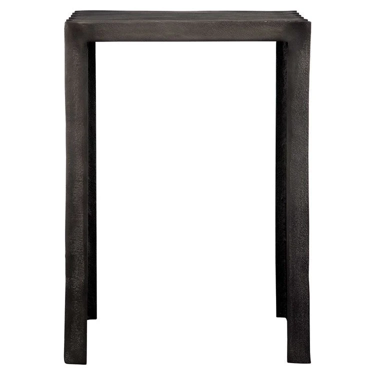 Uttermost In The Groove Textured Aluminum Antique Nickel Accent Table - Image 2