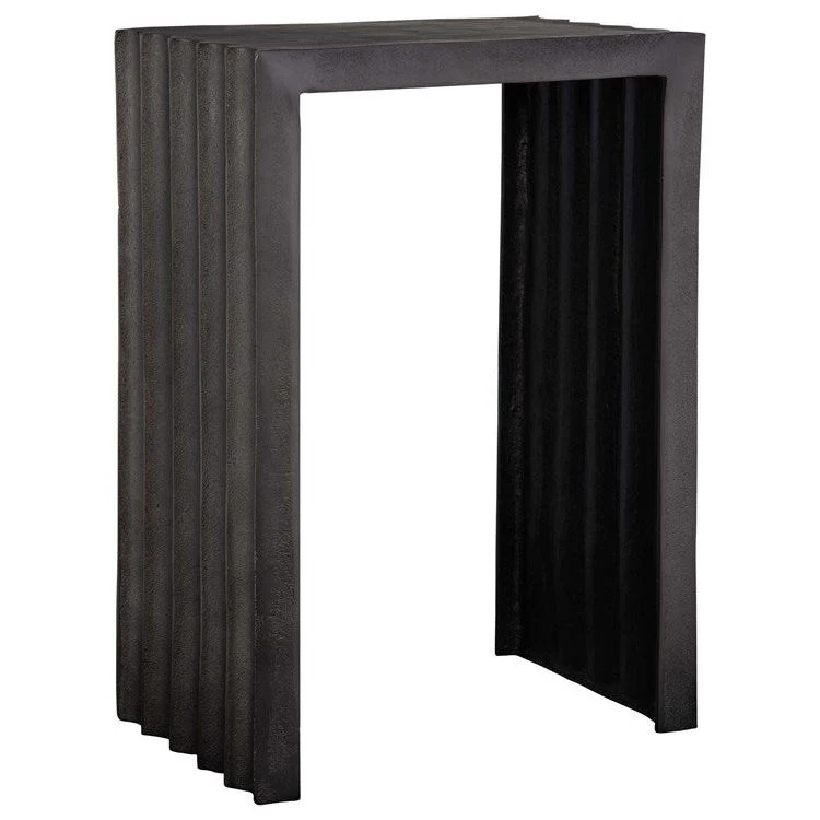 Uttermost In The Groove Textured Aluminum Antique Nickel Accent Table - Image 4
